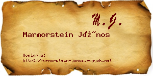 Marmorstein János névjegykártya